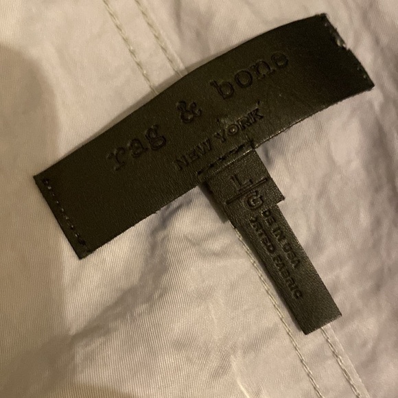 Rag & Bone blue gray light rain jacket with hood and pockets. Size L - Picture 6 of 11